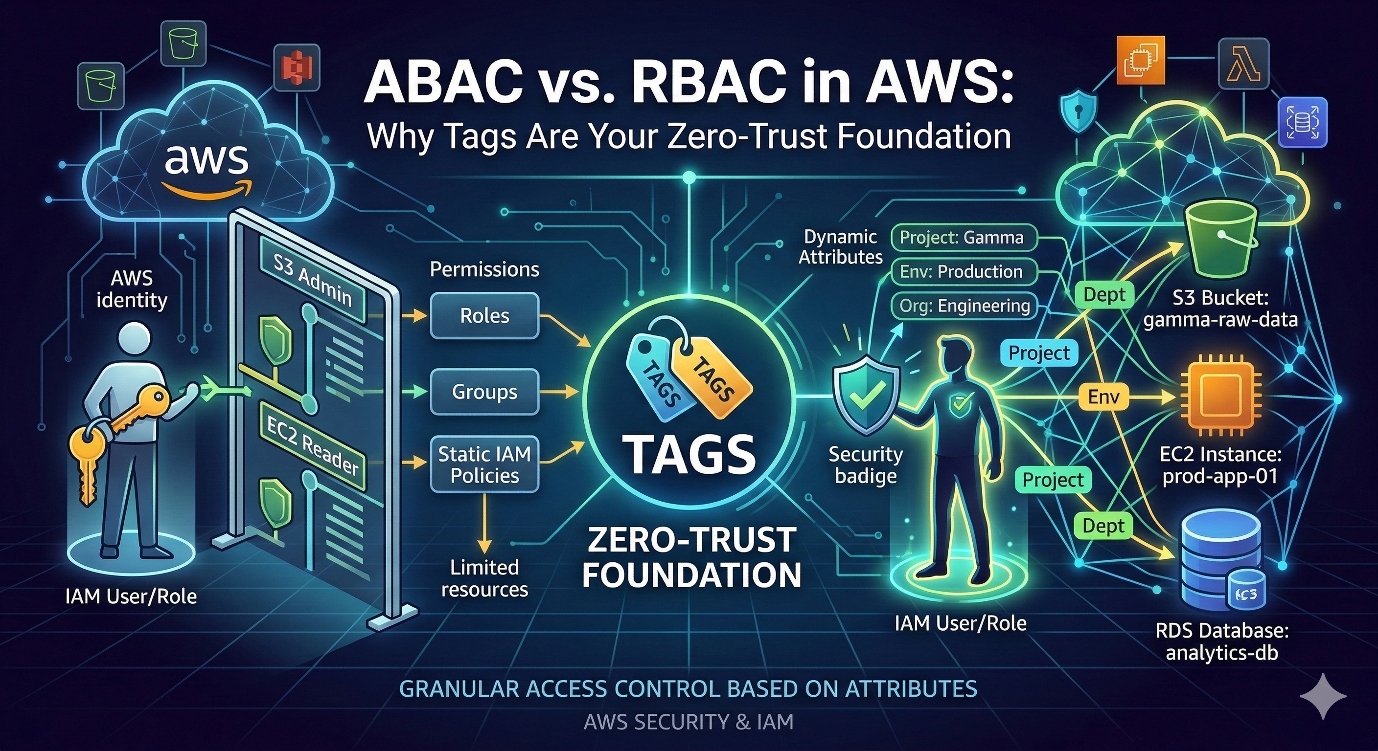 ABAC vs. RBAC in AWS
