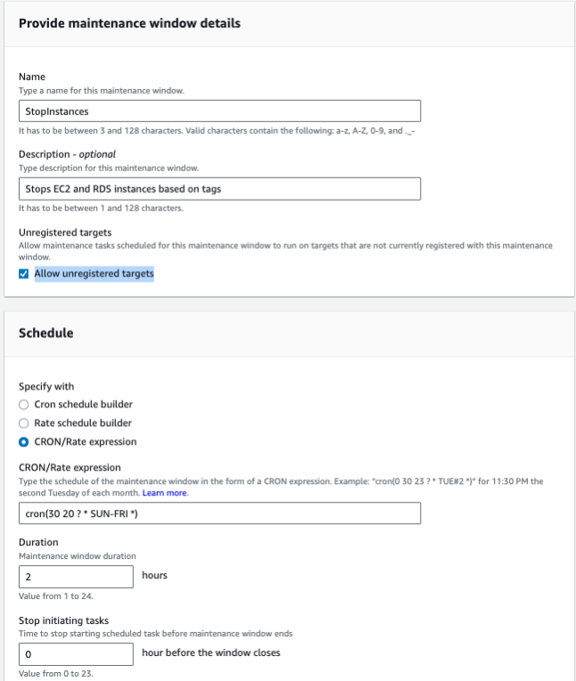 Maintenance Window